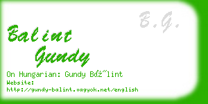 balint gundy business card